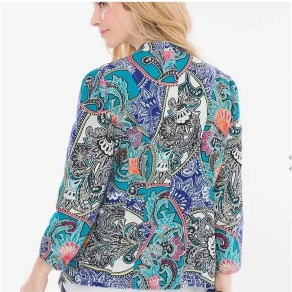 Chico's Multicolor Paisley Sweater with Cream Turtleneck (Chicos 3 Size 16)